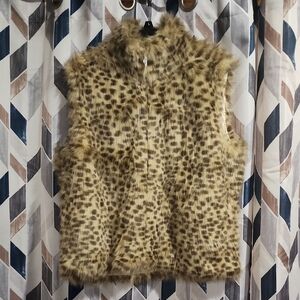 Siberian Fur Vest Light Leopard Sz XXL